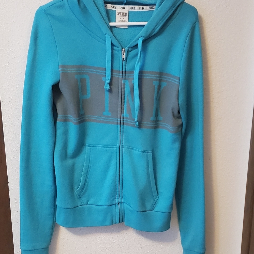 PINK blue zipper jacket